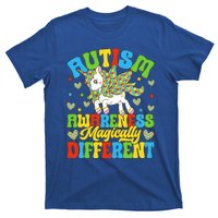 Magically Different Dabbing Unicorn Autism Awareness Puzzle Gift T-Shirt