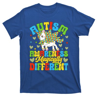 Magically Different Dabbing Unicorn Autism Awareness Puzzle Gift T-Shirt