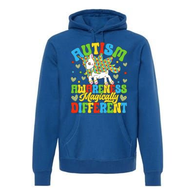 Magically Different Dabbing Unicorn Autism Awareness Puzzle Gift Premium Hoodie