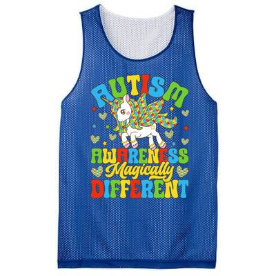 Magically Different Dabbing Unicorn Autism Awareness Puzzle Gift Mesh Reversible Basketball Jersey Tank