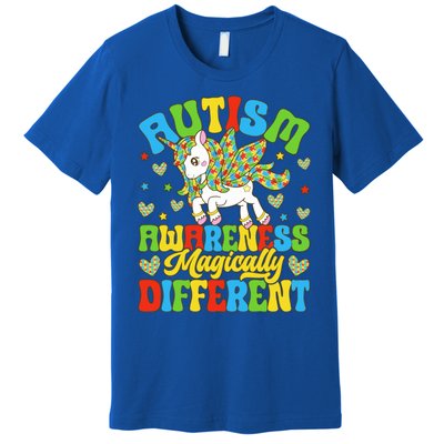 Magically Different Dabbing Unicorn Autism Awareness Puzzle Gift Premium T-Shirt