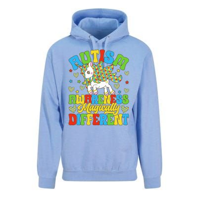 Magically Different Dabbing Unicorn Autism Awareness Puzzle Gift Unisex Surf Hoodie