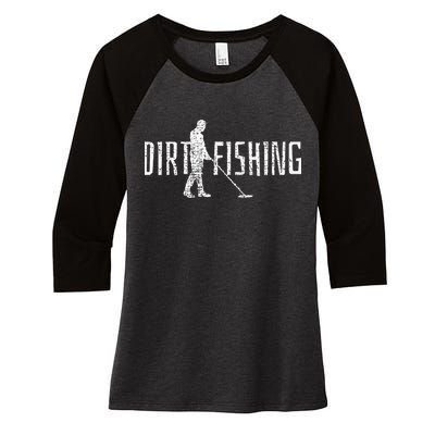 Metal Detecting Detector Detection Fishing Women's Tri-Blend 3/4-Sleeve Raglan Shirt