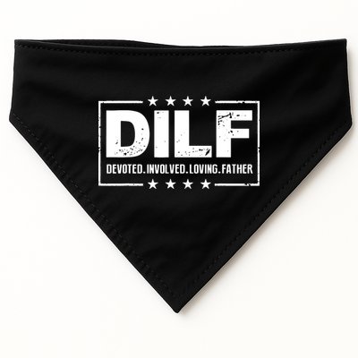 Mens DILF Devoted Involved Loving Father Dad Papa USA-Made Doggie Bandana