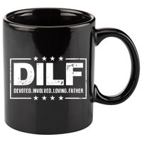 Mens DILF Devoted Involved Loving Father Dad Papa 11oz C Handle Ceramic Mug