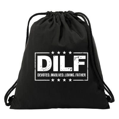 Mens DILF Devoted Involved Loving Father Dad Papa Drawstring Bag