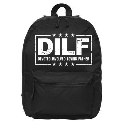 Mens DILF Devoted Involved Loving Father Dad Papa 16 in Basic Backpack