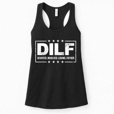 Mens DILF Devoted Involved Loving Father Dad Papa Womens Tank Top