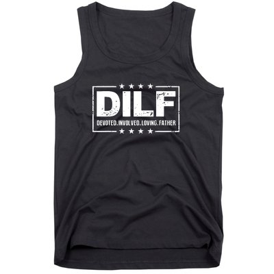 Mens DILF Devoted Involved Loving Father Dad Papa Tank Top