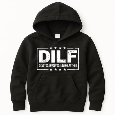 Mens DILF Devoted Involved Loving Father Dad Papa Kids Hoodie