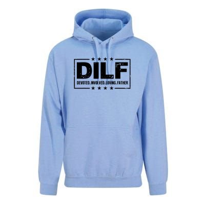 Mens DILF Devoted Involved Loving Father Dad Papa Unisex Surf Hoodie