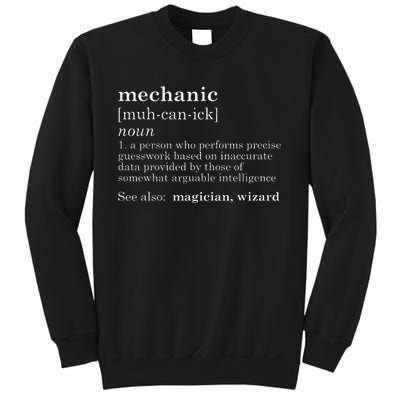 MECHANIC Definition Dad Car Guy Garage Father's Day Gift Sweatshirt