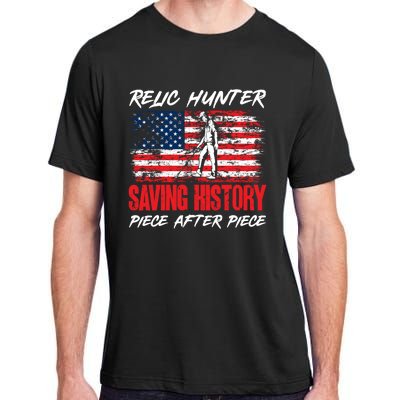 Metal Detecting Detector Relic Hunter American Flag Gift Adult ChromaSoft Performance T-Shirt