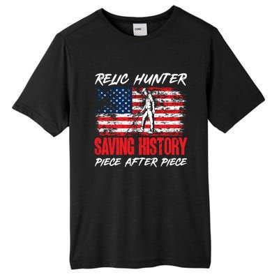 Metal Detecting Detector Relic Hunter American Flag Gift Tall Fusion ChromaSoft Performance T-Shirt