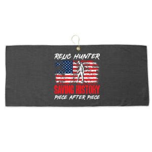 Metal Detecting Detector Relic Hunter American Flag Gift Large Microfiber Waffle Golf Towel