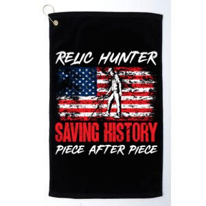 Metal Detecting Detector Relic Hunter American Flag Gift Platinum Collection Golf Towel