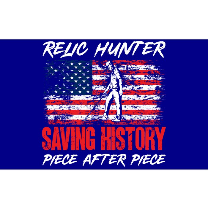 Metal Detecting Detector Relic Hunter American Flag Gift Bumper Sticker