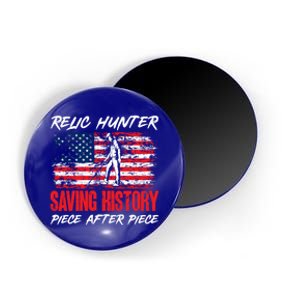 Metal Detecting Detector Relic Hunter American Flag Gift Magnet