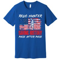 Metal Detecting Detector Relic Hunter American Flag Gift Premium T-Shirt