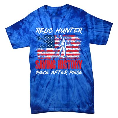 Metal Detecting Detector Relic Hunter American Flag Gift Tie-Dye T-Shirt