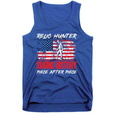 Metal Detecting Detector Relic Hunter American Flag Gift Tank Top