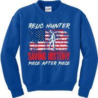 Metal Detecting Detector Relic Hunter American Flag Gift Kids Sweatshirt