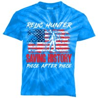 Metal Detecting Detector Relic Hunter American Flag Gift Kids Tie-Dye T-Shirt