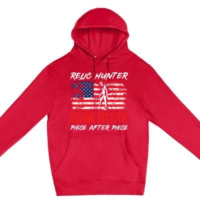 Metal Detecting Detector Relic Hunter American Flag Gift Premium Pullover Hoodie