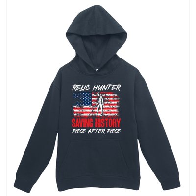 Metal Detecting Detector Relic Hunter American Flag Gift Urban Pullover Hoodie