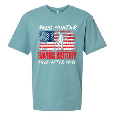 Metal Detecting Detector Relic Hunter American Flag Gift Sueded Cloud Jersey T-Shirt