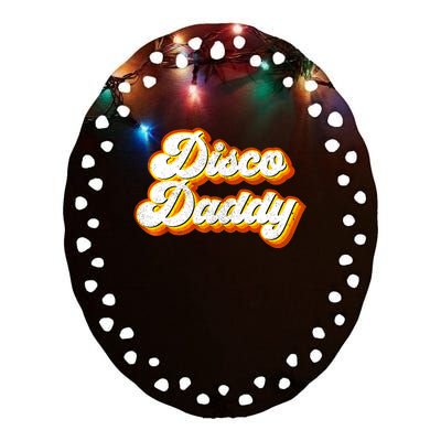 Mens Disco Daddy Retro Matching 60's 70s Party Costume Dad Ceramic Oval Ornament