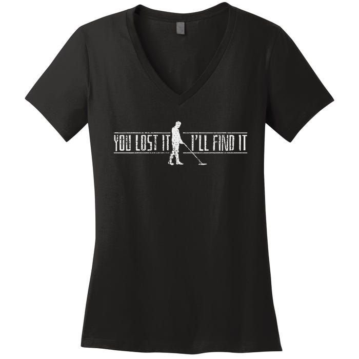 Metal Detector Detecting Women's V-Neck T-Shirt