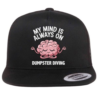 Mindful Dumpster Diving Zen Recycling Humor Eco Friendly Flat Bill Trucker Hat