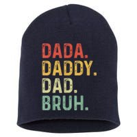 Men Dada Daddy Dad Bruh Fathers Day Vintage Funny Father Short Acrylic Beanie