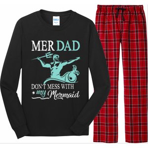 Mer Dad Dont Mess With My Mermaid Son Daughter Papa Father Long Sleeve Pajama Set