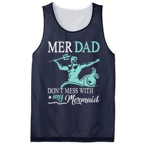 Mer Dad Dont Mess With My Mermaid Son Daughter Papa Father Mesh Reversible Basketball Jersey Tank