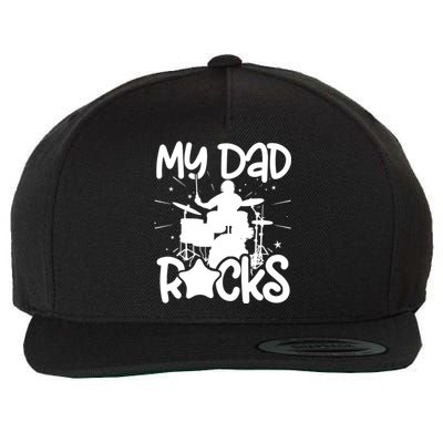 My Dad Drummer Drumming Drums Musician Rock Band Metal Meaningful Gift Wool Snapback Cap