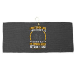 Metal Detecting Detectorists funny saying Large Microfiber Waffle Golf Towel