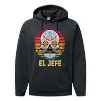 Mexican Dia De Los Muertos Day Of Dead El Jefe Performance Fleece Hoodie