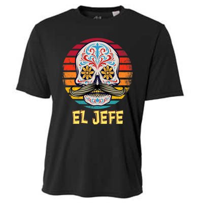 Mexican Dia De Los Muertos Day Of Dead El Jefe Cooling Performance Crew T-Shirt