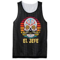 Mexican Dia De Los Muertos Day Of Dead El Jefe Mesh Reversible Basketball Jersey Tank