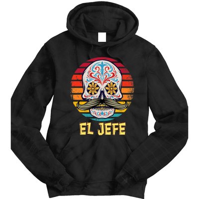 Mexican Dia De Los Muertos Day Of Dead El Jefe Tie Dye Hoodie