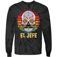 Mexican Dia De Los Muertos Day Of Dead El Jefe Tie-Dye Long Sleeve Shirt