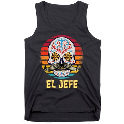 Mexican Dia De Los Muertos Day Of Dead El Jefe Tank Top