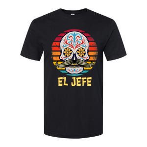 Mexican Dia De Los Muertos Day Of Dead El Jefe Softstyle CVC T-Shirt