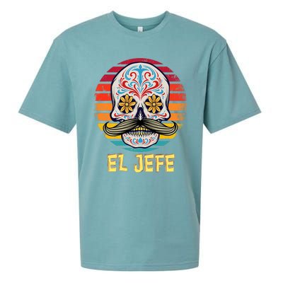 Mexican Dia De Los Muertos Day Of Dead El Jefe Sueded Cloud Jersey T-Shirt