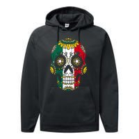 Mexican Dia De Los Muertos Day Costume Sugar Skull Flowers Performance Fleece Hoodie