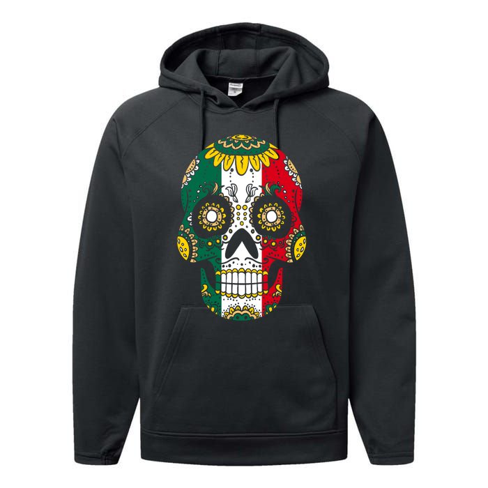 Mexican Dia De Los Muertos Day Costume Sugar Skull Flowers Performance Fleece Hoodie