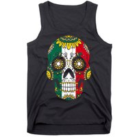 Mexican Dia De Los Muertos Day Costume Sugar Skull Flowers Tank Top