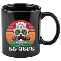 Mexican Dia De Los Muertos Day Of The Dead El Jefe 11oz C Handle Ceramic Mug